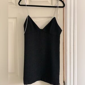 Zara rhinestone straps black mini dress